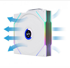 Lian Li UNI FAN REVERSE TL WIRELESS LCD 1x120mm Beyaz Kasa Fanı