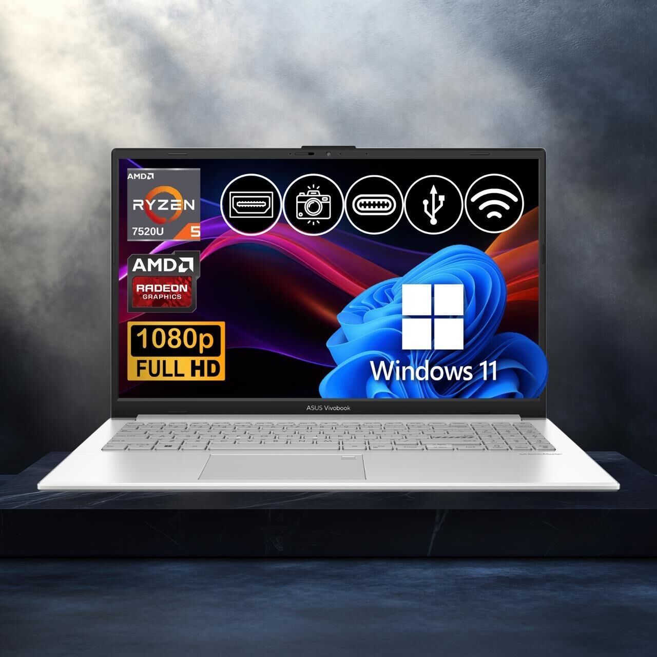 Asus Vivobook Go 15 Ryzen5-7520U 8GB 512GB Nvme SSD E1504FA-BQ1741 Atl17 15.6'' Win11Pro Notebook
