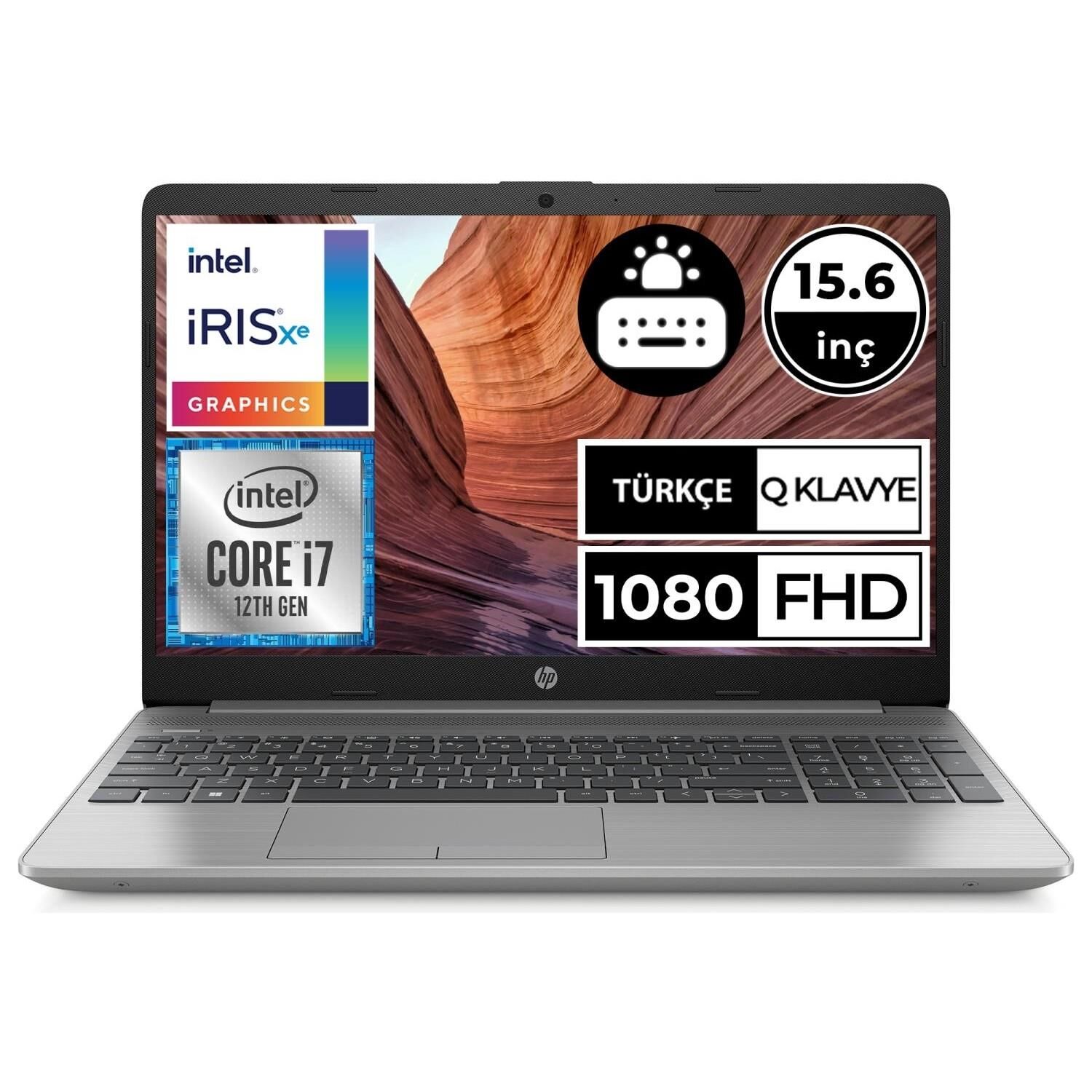 HP 250 G9 Intel Core i7 1255U 8GB 512GB SSD Freedos 15.6'' FHD Taşınabilir Bilgisayar 6Q8M8ES02