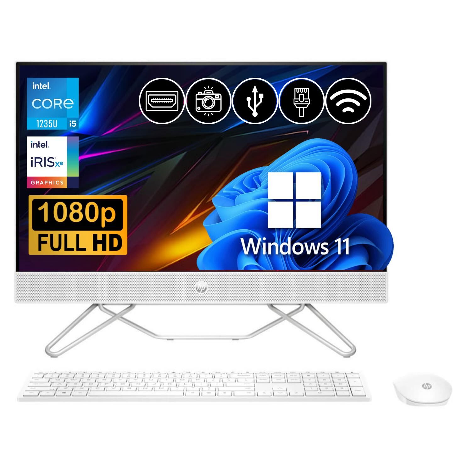 HP 24-CB1017NT Intel Core i5 1235U 8GB 2TB M.2 SSD 761F1EA ATL23 23.8'' W11Pro  All In One Bilgisayar