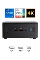 ASUS NUC12WSHI7 NUC12 PRO INTEL CORE I7-1260PFREEDOS MINI MASAÜSTÜ PC
