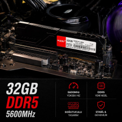 BORY 32GB DDR5 5600MHz Soğutuculu Desktop RAM | Yüksek Performans Gaming & Profesyonel Kullanım