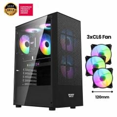 Aigo / DarkFlash A290 Usb3.0 3×12CM Fan Temperlı Cam Sıyah Atx Oyuncu Kasası (Psu Yok)