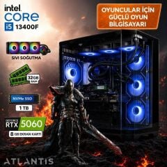 POSEIDON X5 i5 13400F 32GB DDR4 1TB NVMe SSD 8GB RTX 5060 GDDR7 Sıvı Soğutmalı Hazır Oyuncu Bilgisayarı