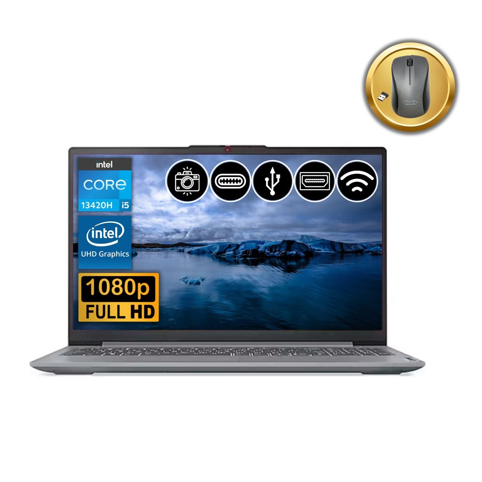 Lenovo IP Slim 3 i5-13420H 8GB 1TB SSD FreeDos 15.6'' FHD IPS Notebook 83EM00C7TR ATL5  Mouse Hediye