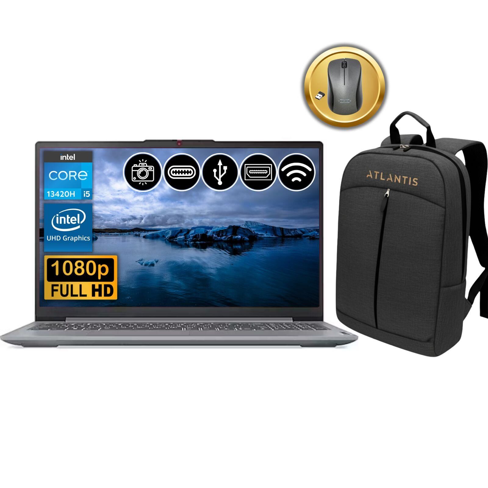 Lenovo IP Slim 3 i5-13420H 8GB 1TB SSD FreeDos 15.6'' FHD IPS Notebook 83EM00C7TR ATL7 Çanta & Mouse