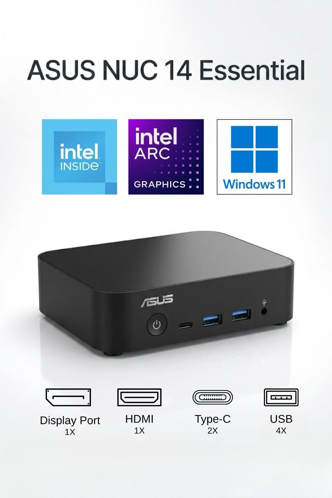 ASUS NUC14 Intel N97 16GB RAM DDR5 256GB SSD WiFi 6E 2.5G LAN VESA Win11Pro MINI PC NUC14MNK97 A13