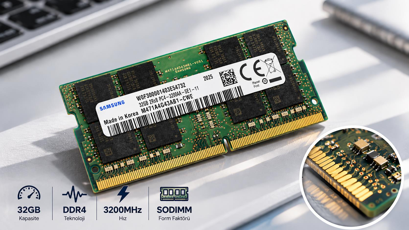 Samsung 32GB DDR4 3200MHz CL22 1.2V SODIMM Notebook RAM