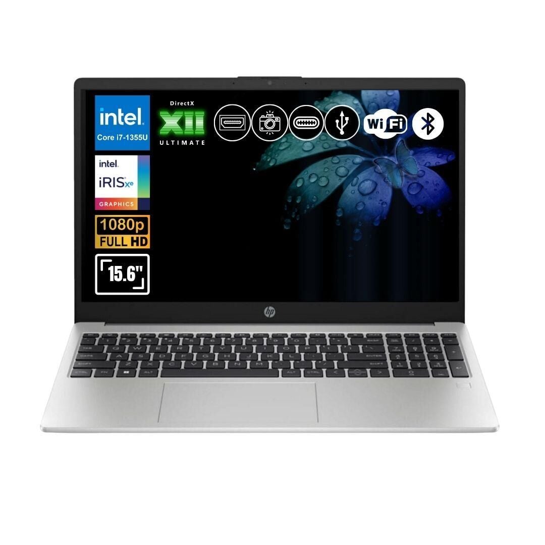 HP 250 G10 i7-1355U 16GB Ram 2TB SSD Iris Xe Graphics 15.6'' Full HD FreeDos Notebook B2PH1ES ATL6