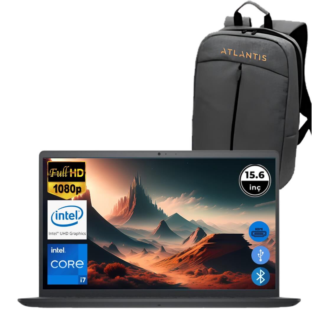 Dell Inspiron 3520 i7 1255U 8GB 512 GB M.2 SSD I35201013U ATL62 O/B 15.6'' Ubuntu Taşınabilir Bilgisayar+Çanta