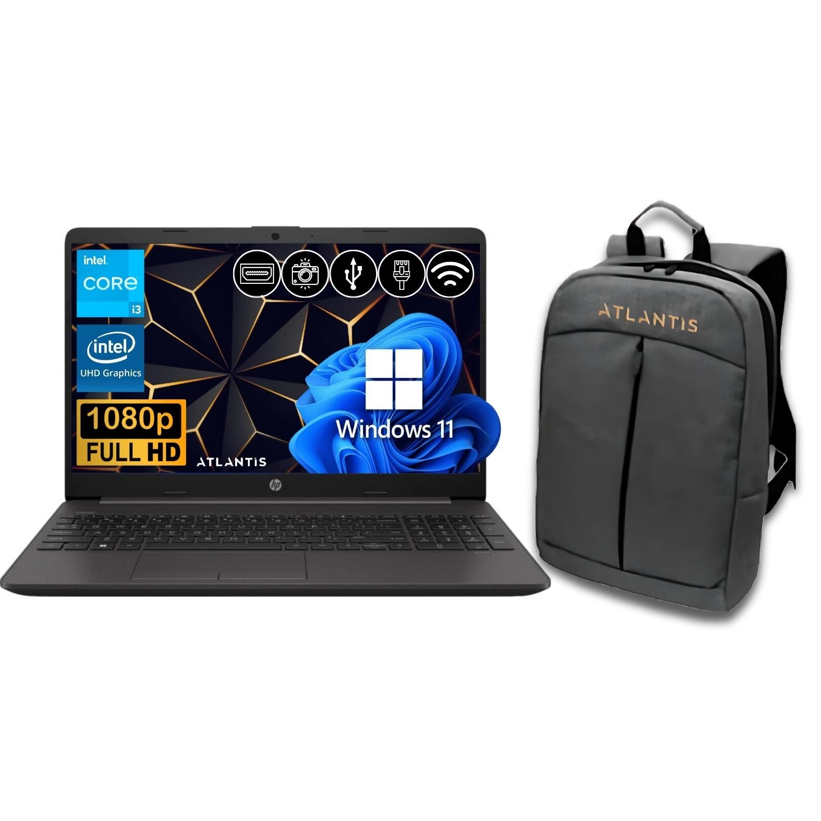 HP 250 G9 i3-1215U 8GB 128GB M.2 SSD 9M3H9AT ATL24  15.6'' W11Pro Notebook +Çanta