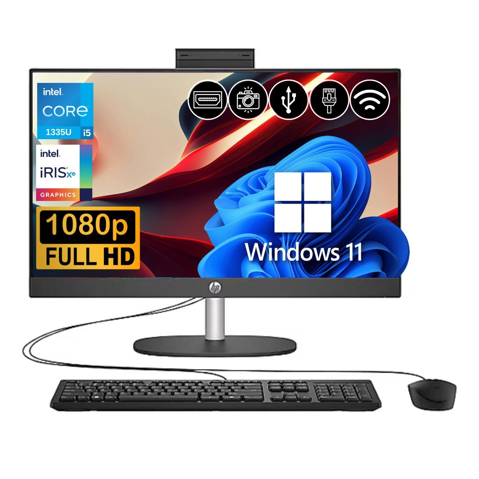 HP Proone 240 G10 i5 1335U 8GB 2TB M.2 SSD B6JD5ES  ATL24 23.8'' FHD W11Pro Siyah All In One Bilgisayar