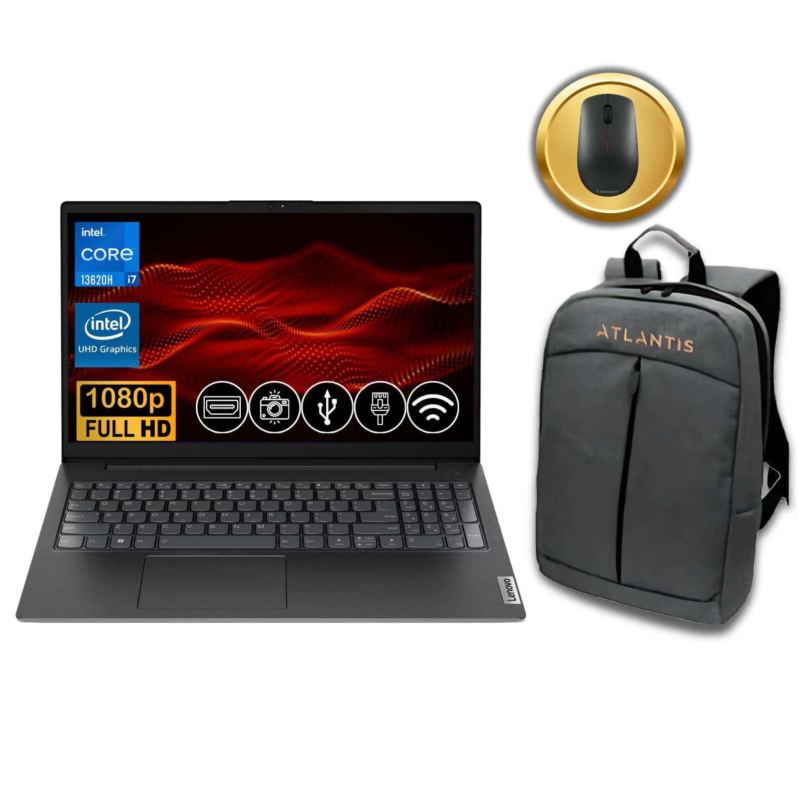 Lenovo V15  i7-13620H 8GB 2TB M.2 SSD 83A100QRTR ATL50  15.6'' W11Pro Notebook & Mouse+Çanta