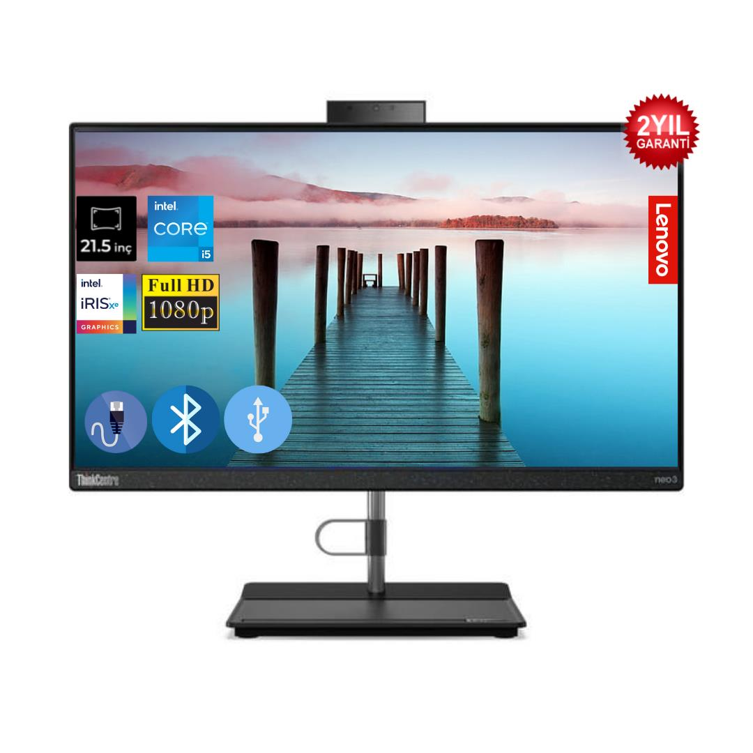 Lenovo Thinkcentre Neo 30A İ5-1235U 8GB  512GB M.2 SSD  12B3003XTX ATL1 21.5'' FDOS All In One Bilgisayar