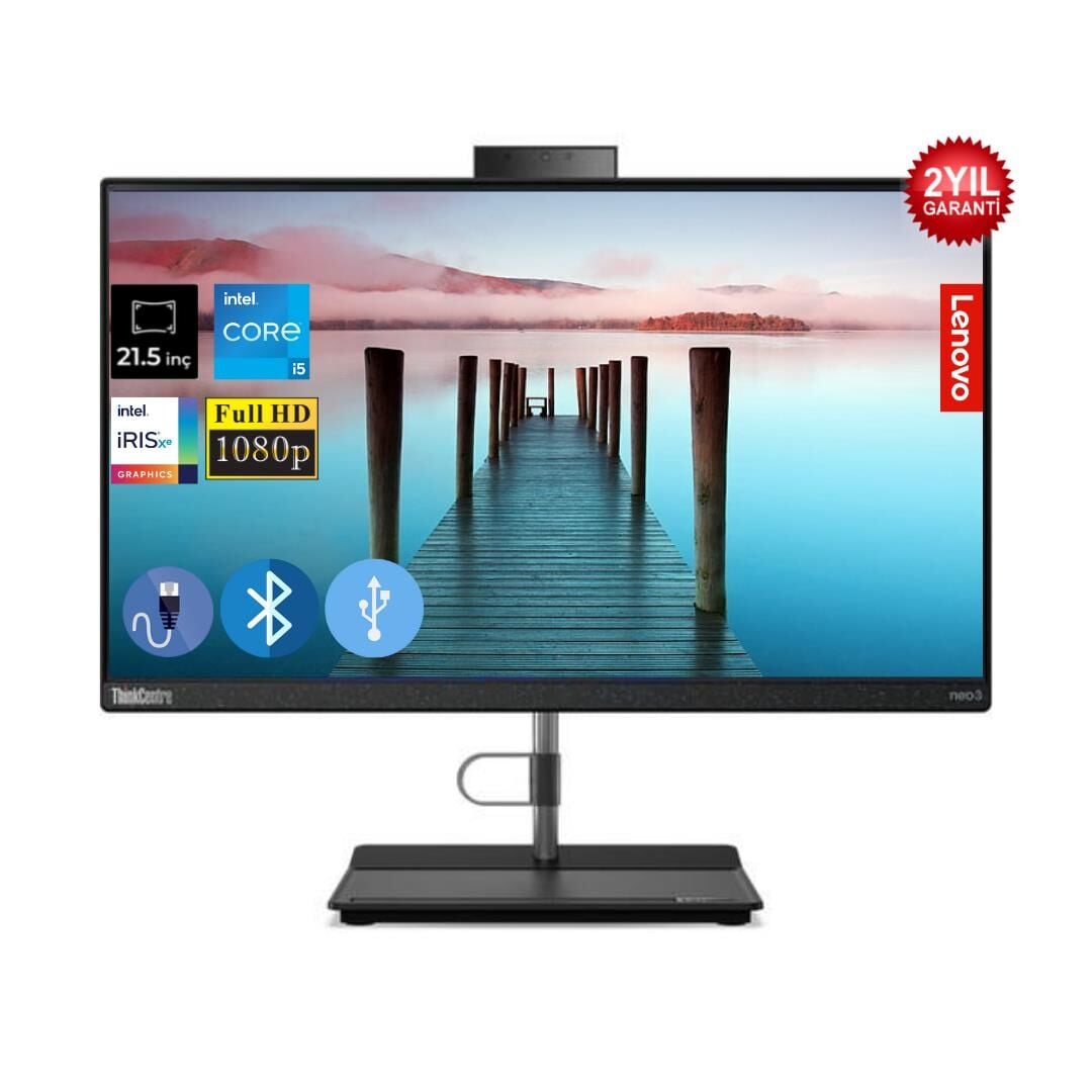 Lenovo Thinkcentre Neo 30A İ5-1235U 32GB 256GB M.2 SSD  12B3003XTX ATL15 21.5'' W11Pro All In One Bilgisayar