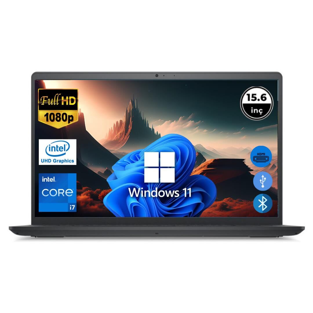 Dell Inspiron 3520 i7 1255U 8GB 256 GB M.2 SSD I35201013U ATL121 O/B 15.6'' Win11Pro Taşınabilir Bilgisayar
