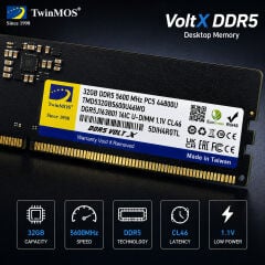 TwinMOS VoltX 32GB TMD532GB5600U46WO DDR5 5600MHz CL46 1.1V Masaüstü Ram