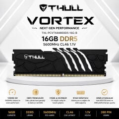 THULL Vortex 16GB 5600MHz DDR5 CL46 1.1V Siyah Soğutuculu Gaming UDIMM RAM THL-PCVTX44800D5-16G-B