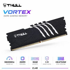 THULL Vortex 16GB 5600MHz DDR5 CL46 1.1V Siyah Soğutuculu Gaming UDIMM RAM THL-PCVTX44800D5-16G-B