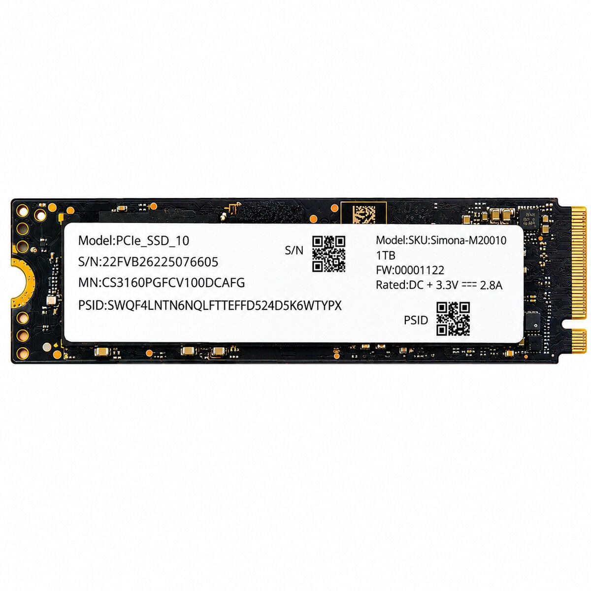 Simona M20010 1TB 6799/6171 MB/s PCIe 4.0 x4 NVMe M.2 2280 SSD CS3160PGFCV100DCAFG (Huawei OEM)