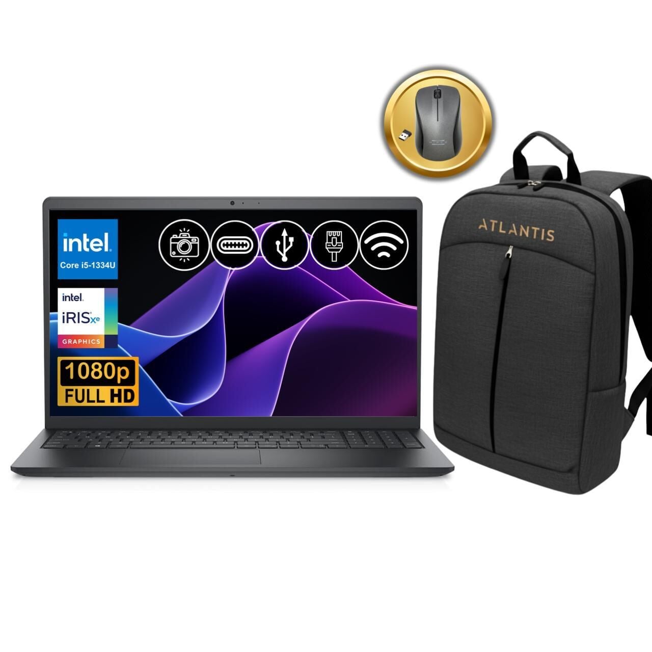 Dell Vostro 3530 i5-1334U 32GB 512GB SSD 15.6'' FHD Ubuntu N3409PVNB3530U ATL54 Notebook +Çanta&Mouse