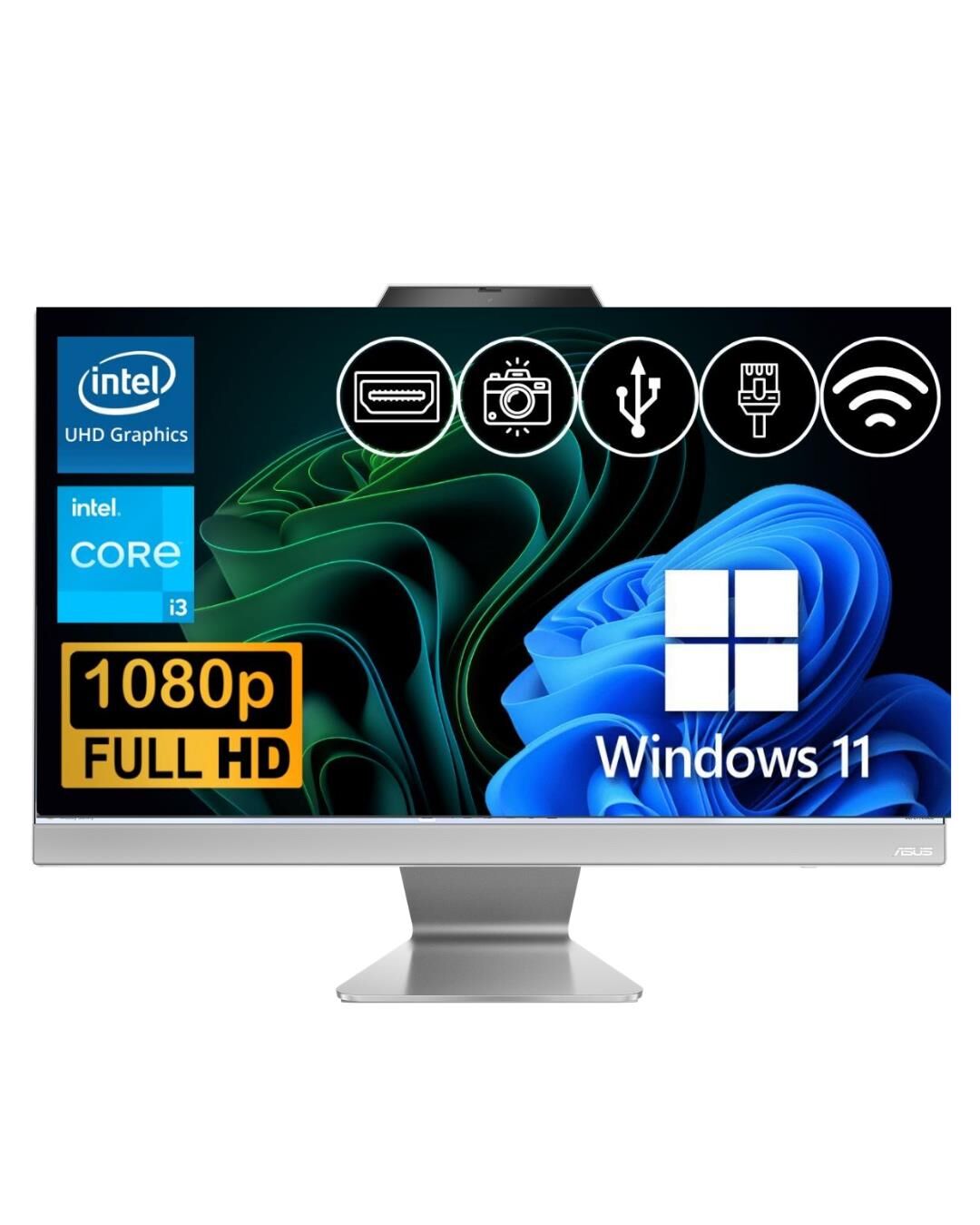 Asus i3-1315U 32GB DDR5  2TB M.2 SSD A3402WVAK-I38256W0D ATL39  23.8'' W11Pro Beyaz All In One Bilgisayar