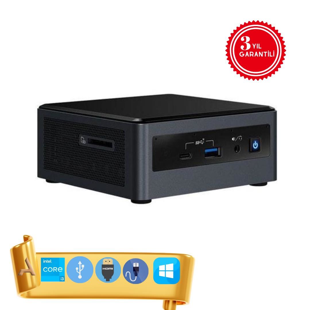INTEL i3-10110U 16 GB 256GB SDD 1 TB HDD BXNUC10I3FNHN44 W10H HDMI Mini Masaüstü Bilgisayar