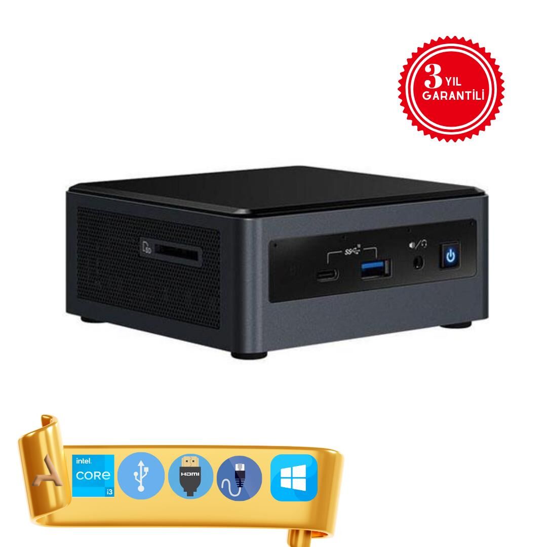 INTEL i3-10110U 8 GB 256 GB SDD 500 GB HDD BXNUC10I3FNHN46 W10H HDMI Mini Masaüstü Bilgisayar