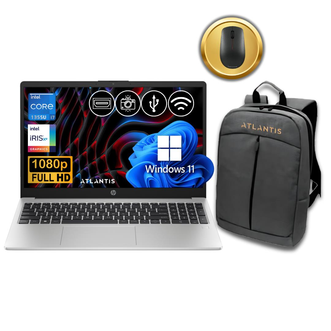 HP 250 G10 Intel Core i7 1355U 24GB 256 GB M.2 SSD 8A541EA ATL68 15.6'' W11 Pro Notebook&Çanta+Mouse