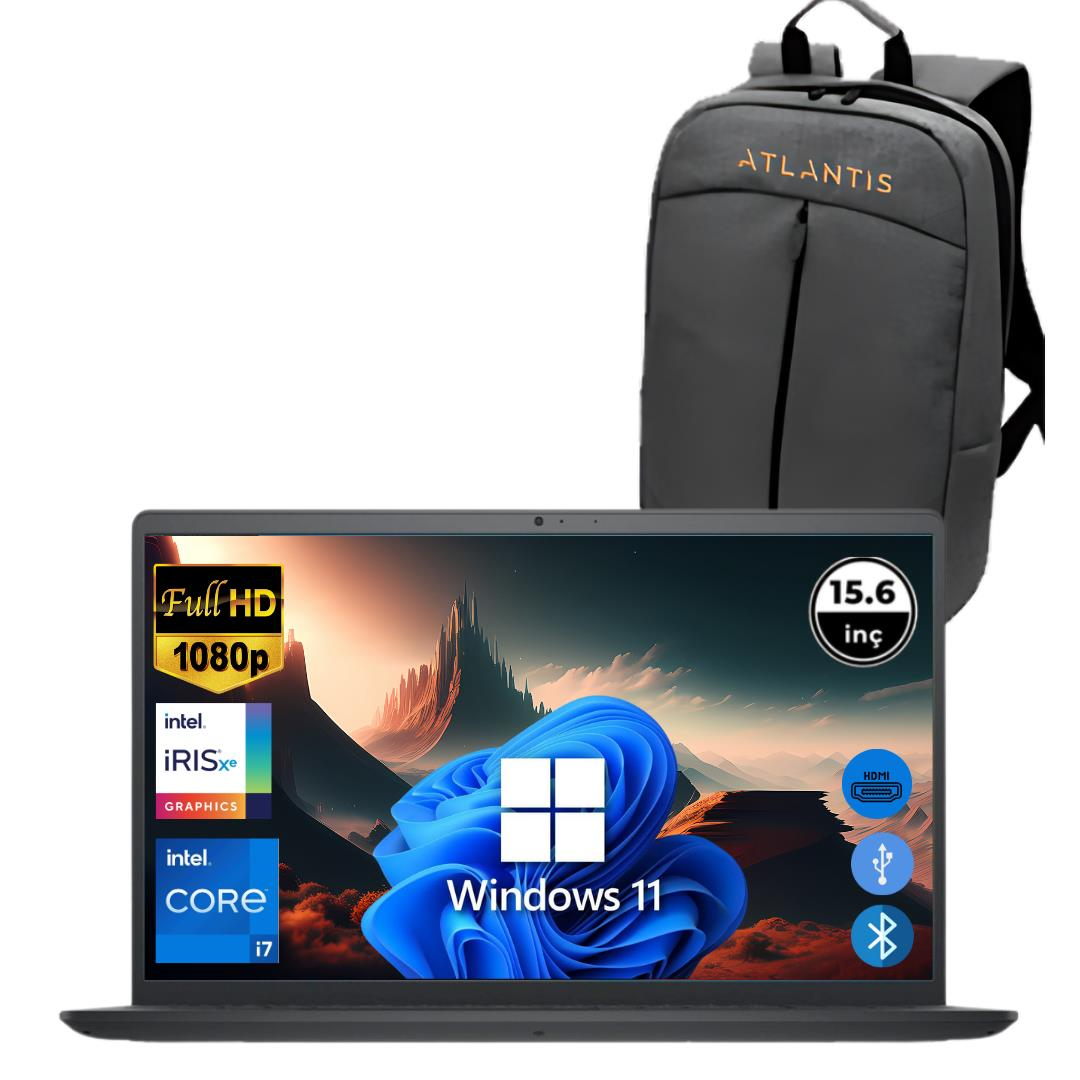 Dell Inspiron 3520 i7 1255U 16GB 128 GB M.2 SSD I35201013U ATL185 O/B 15.6'' Win11Pro Taşınabilir Bilgisayar+Çanta
