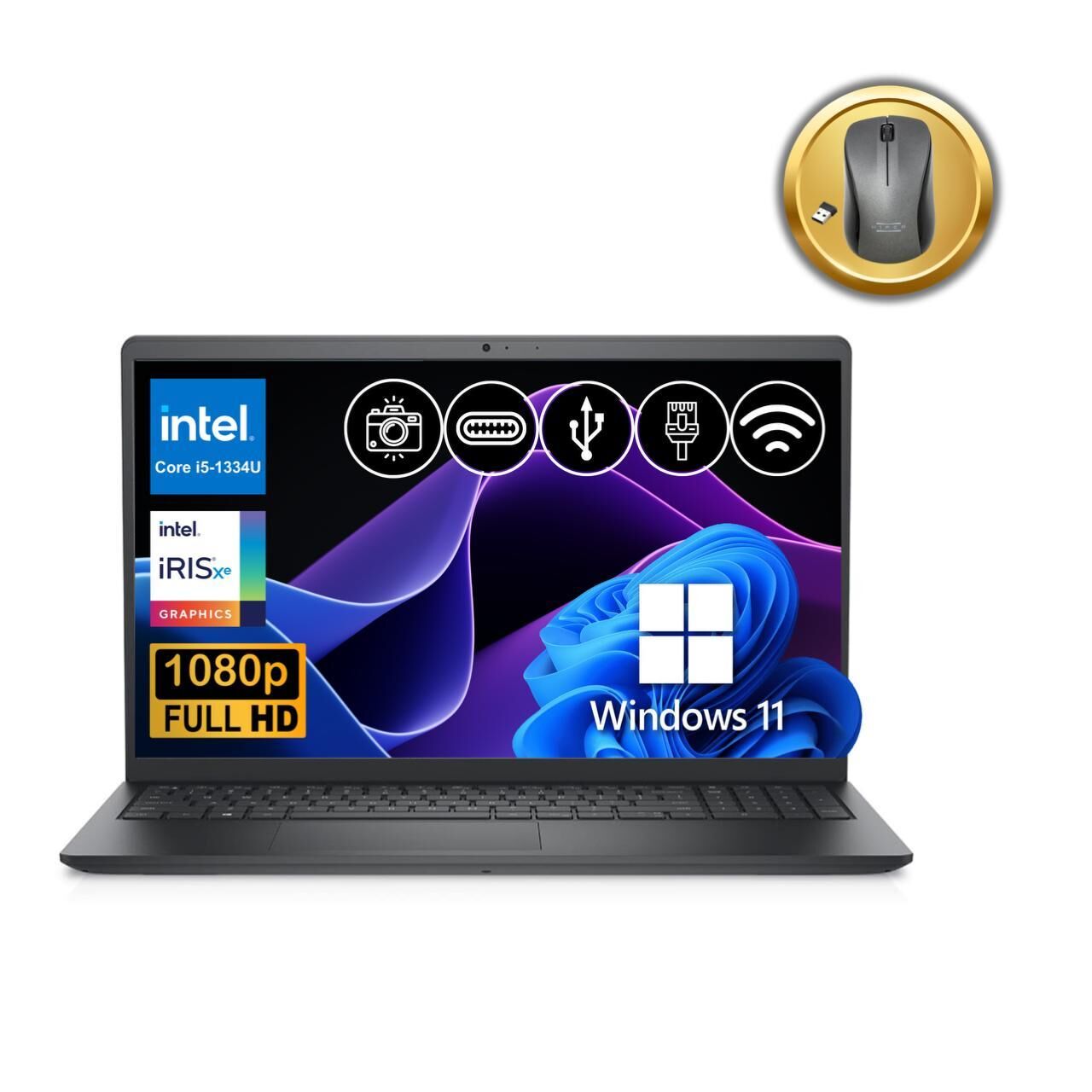 Dell Vostro 3530 i5-1334U 40GB 512GB SSD 15.6'' FHD Win11P N3409PVNB3530U ATL102 Notebook +Mouse Hediye