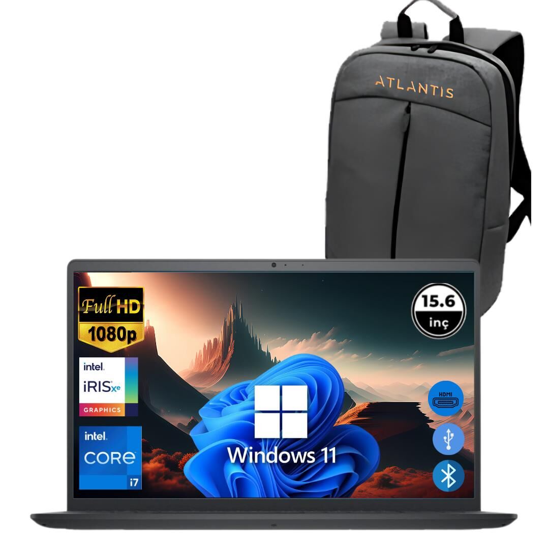 Dell Inspiron 3520 i7 1255U 24GB 256 GB M.2 SSD I35201013U ATL190 O/B 15.6'' Win11Pro Taşınabilir Bilgisayar+Çanta