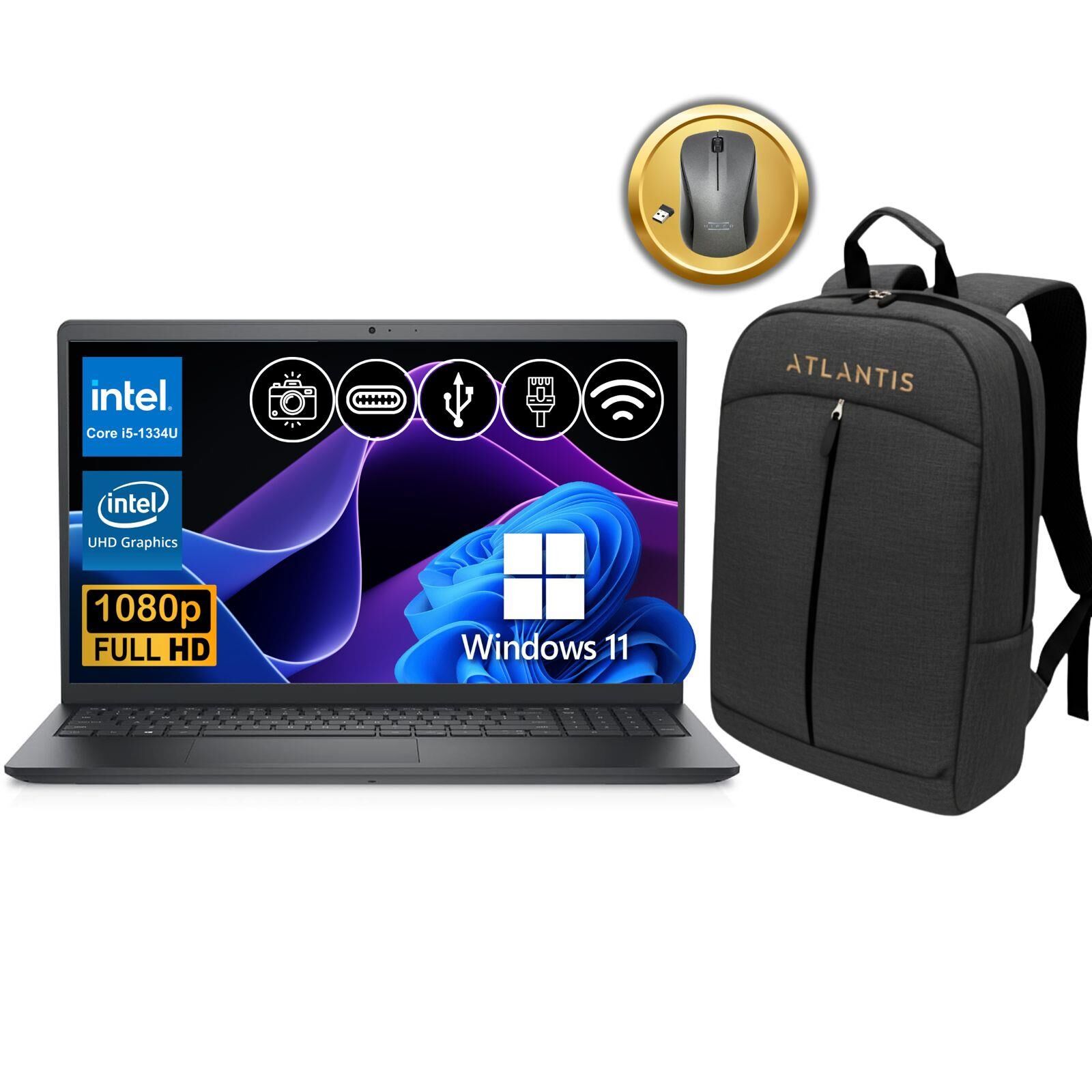 Dell Vostro 3530 i5-1334U 8GB 512GB SSD 15.6'' FHD Win11P N3409PVNB3530U ATL105 Notebook +Çanta&Mouse