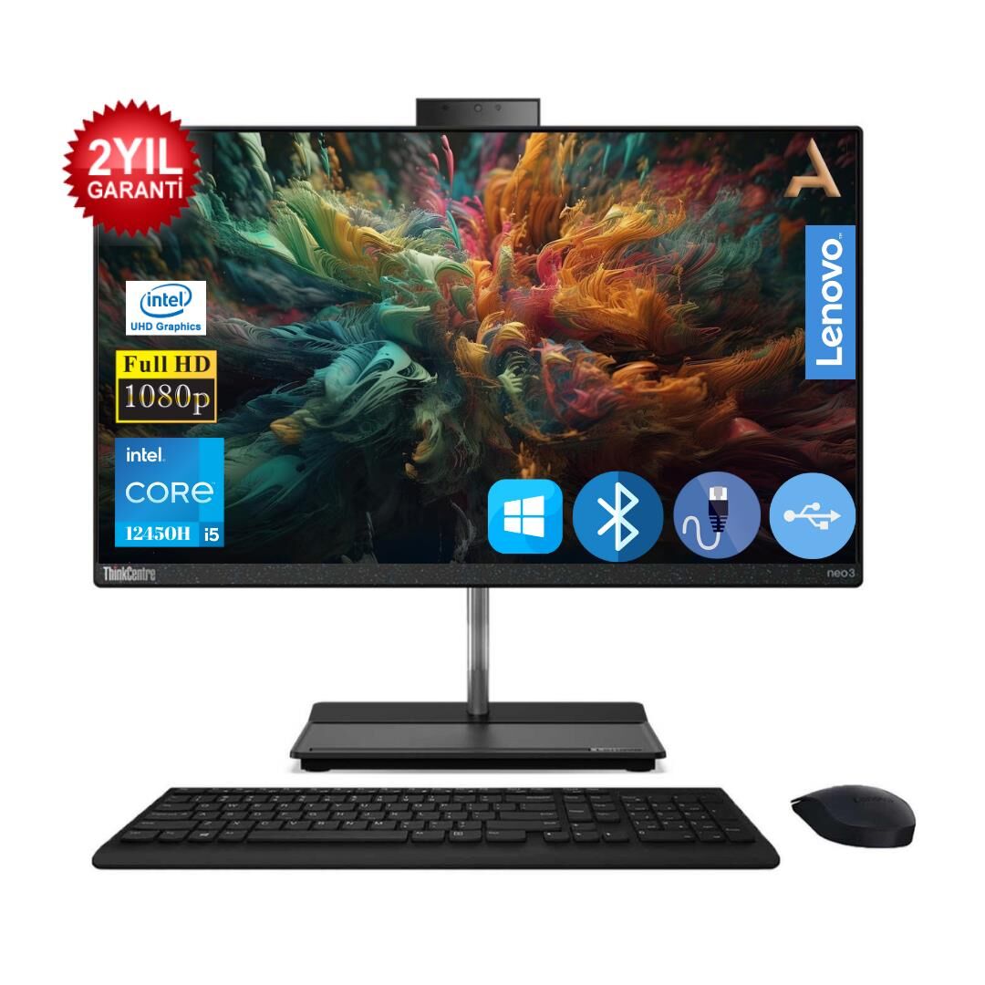Lenovo ThinkCentre Neo 30A i5-12450H  12GB 512 SSD 12CA004FTXA19 27'' W11 PRO All In One Bilgisayar
