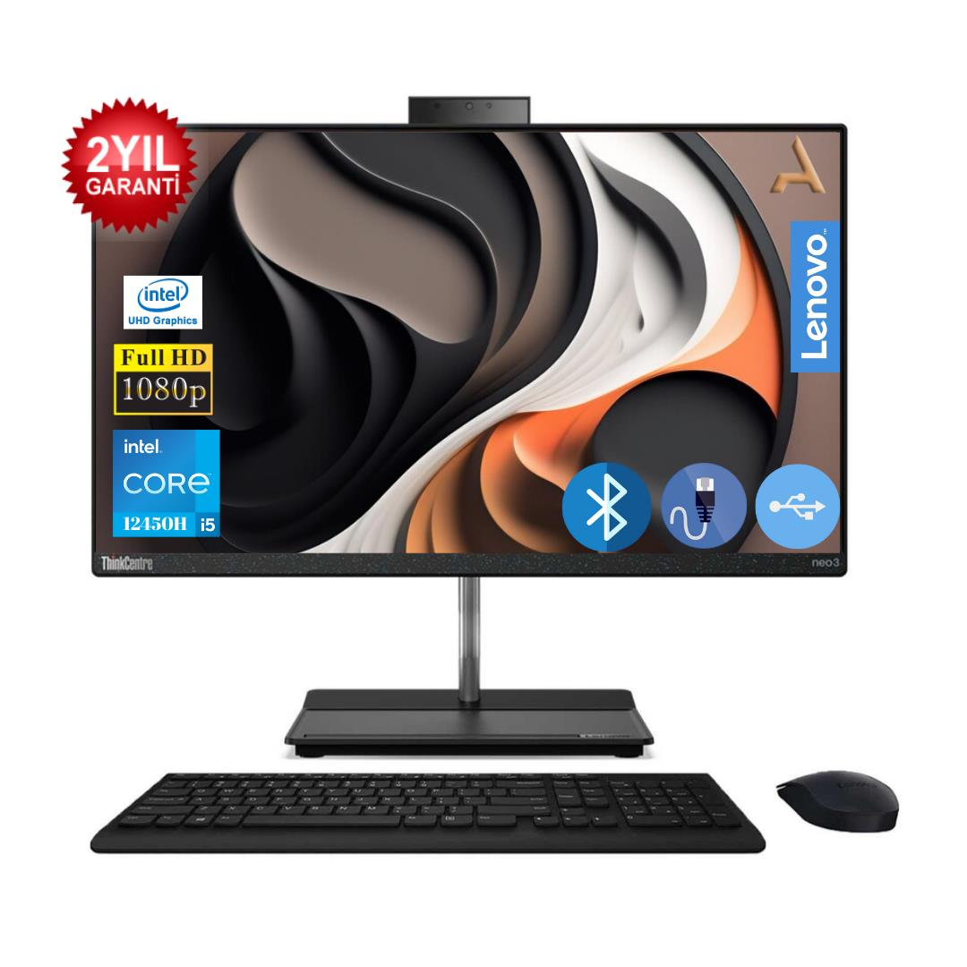 Lenovo ThinkCentre Neo 30A i5-12450H  8 GB 256 SSD 12CA004FTXA01 27'' FreeDOS All In One Bilgisayar