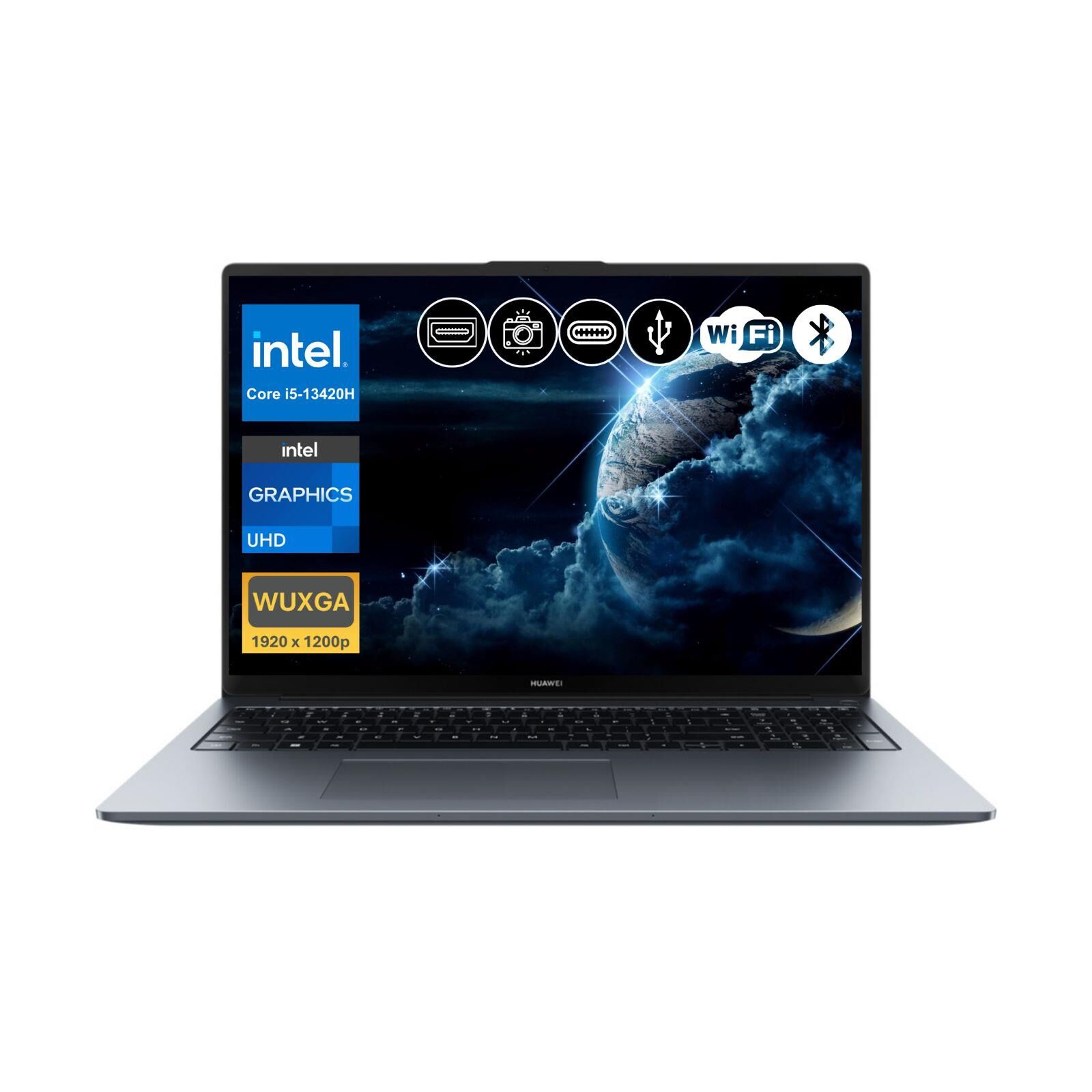 Huawei MateBook D16 i5-13420H 16GB RAM 2TB SSD 16'' FHD IPS FreeDOS Notebook (MCLG-W5651 A3)