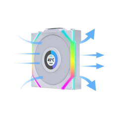 Lian Li UNI FAN SL WIRELESS LCD 3x120mm Beyaz Kasa Fanı