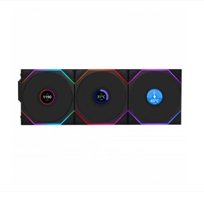 Lian Li UNI FAN REVERSE TL WIRELESS LCD 3x120mm Siyah Kasa Fanı