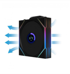 Lian Li UNI FAN REVERSE TL WIRELESS LCD 3x120mm Siyah Kasa Fanı