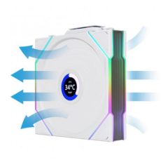 Lian Li UNI FAN REVERSE TL WIRELESS LCD 3x120mm Beyaz Kasa Fanı