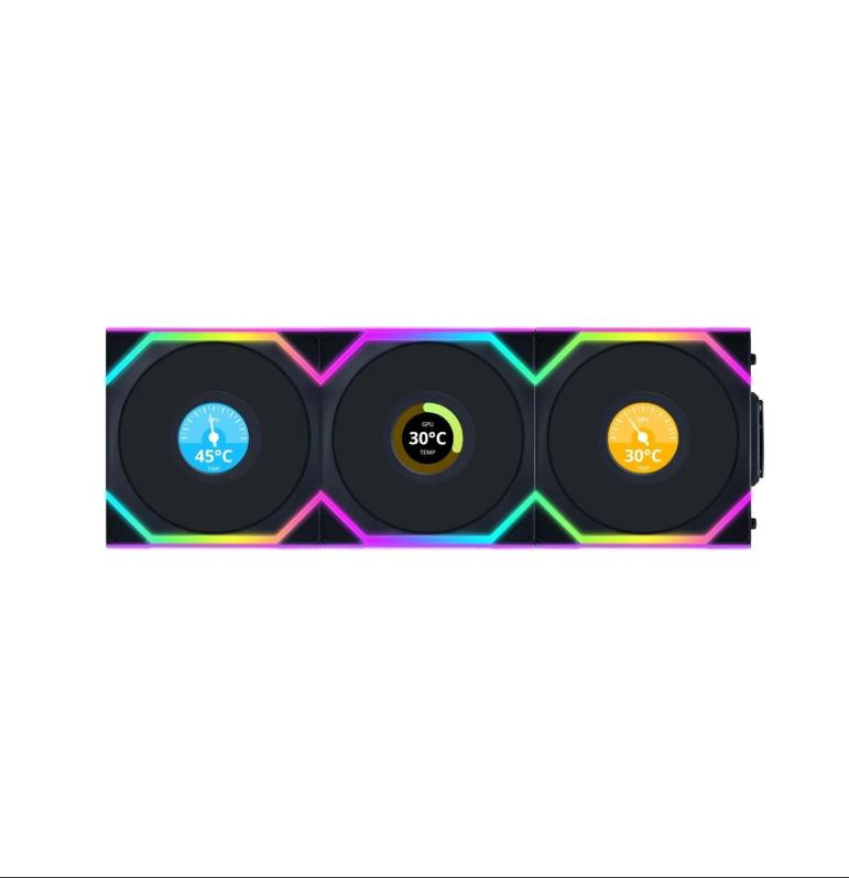 Lian Li UNI FAN REVERSE SL WIRELESS LCD 3x120mm Siyah Kasa Fanı