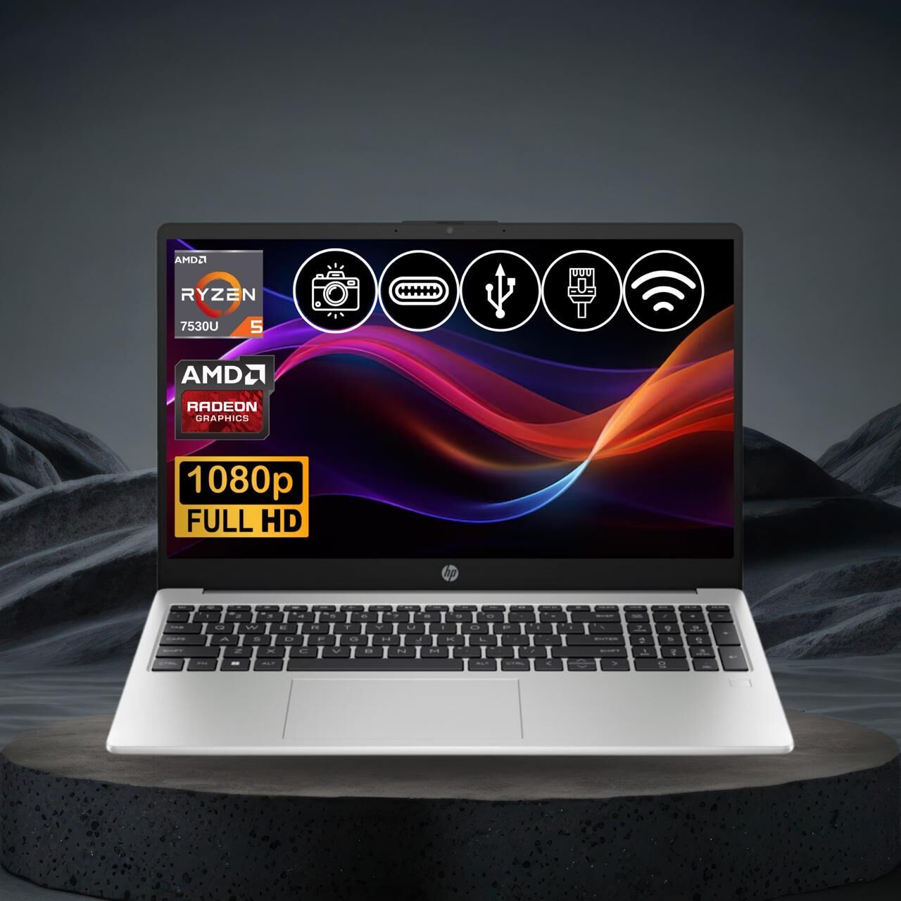 HP 255 G10 Ryzen5-7530U 24GB 1TB Nvme SSD 3C3Y9ES ATL7 O/B 15.6'' FreeDos Taşınabilir Bilgisayar