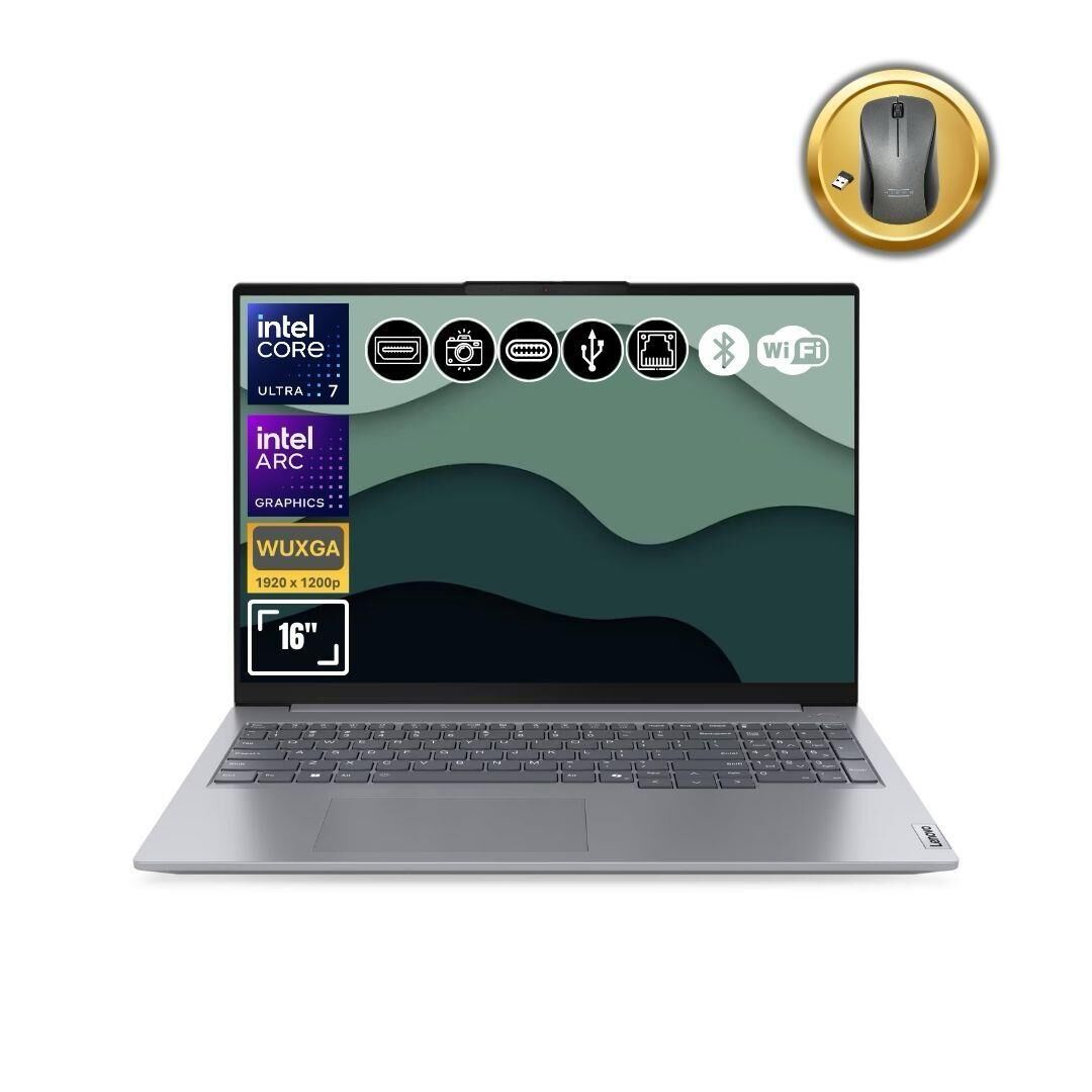 Lenovo Thinkbook 21MS008RTR Atl98 Ultra7-155H 32GB Ram 512GB SSD Arc Graphics 16'' Fdos Notebook+Mouse