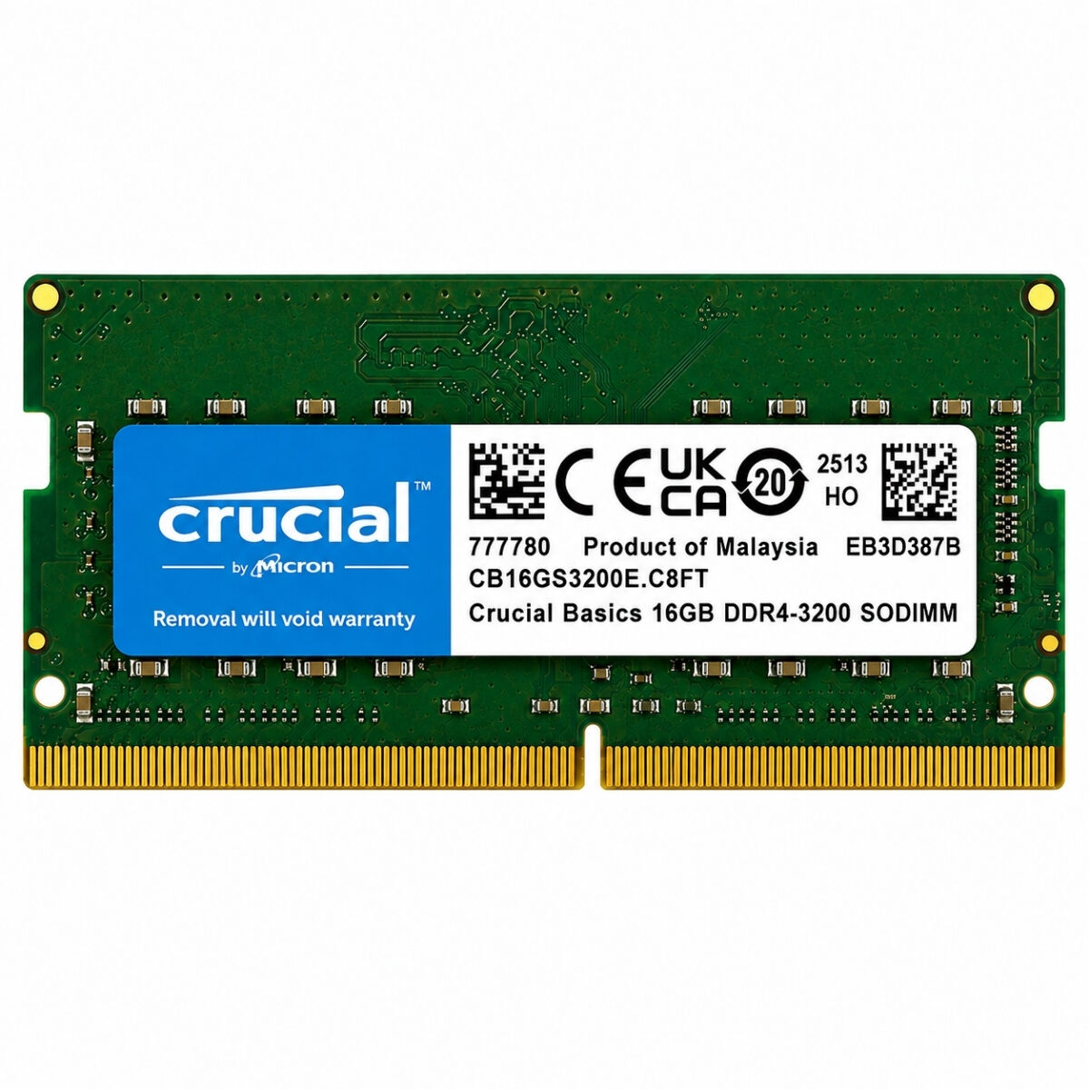 Crucial Micron 16GB DDR4 3200MHz CL22 SODIMM Laptop/Notebook RAM CB16GS3200E