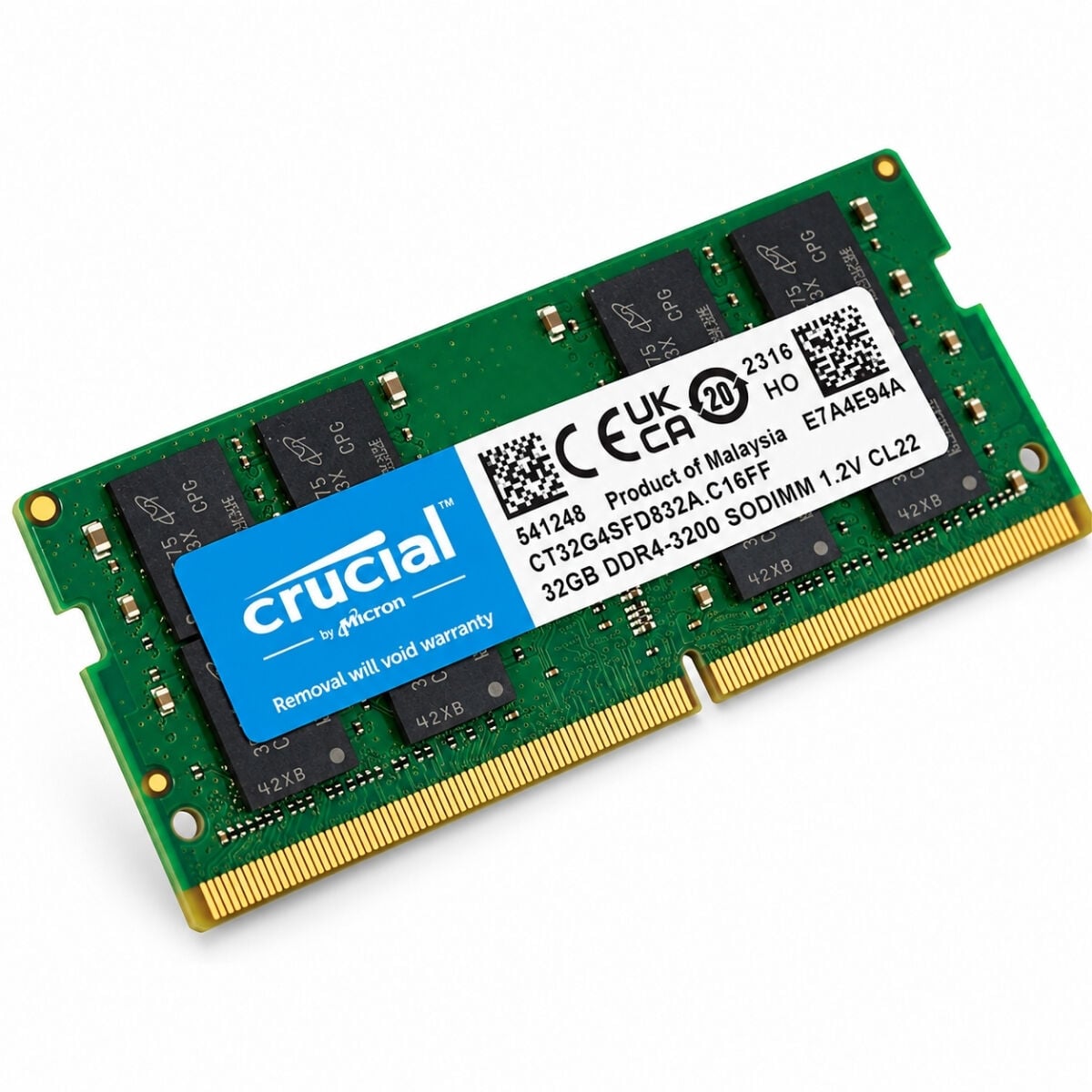 Crucial CT32G4SFD832A 32GB DDR4 3200MHz CL22 SODIMM Notebook RAM