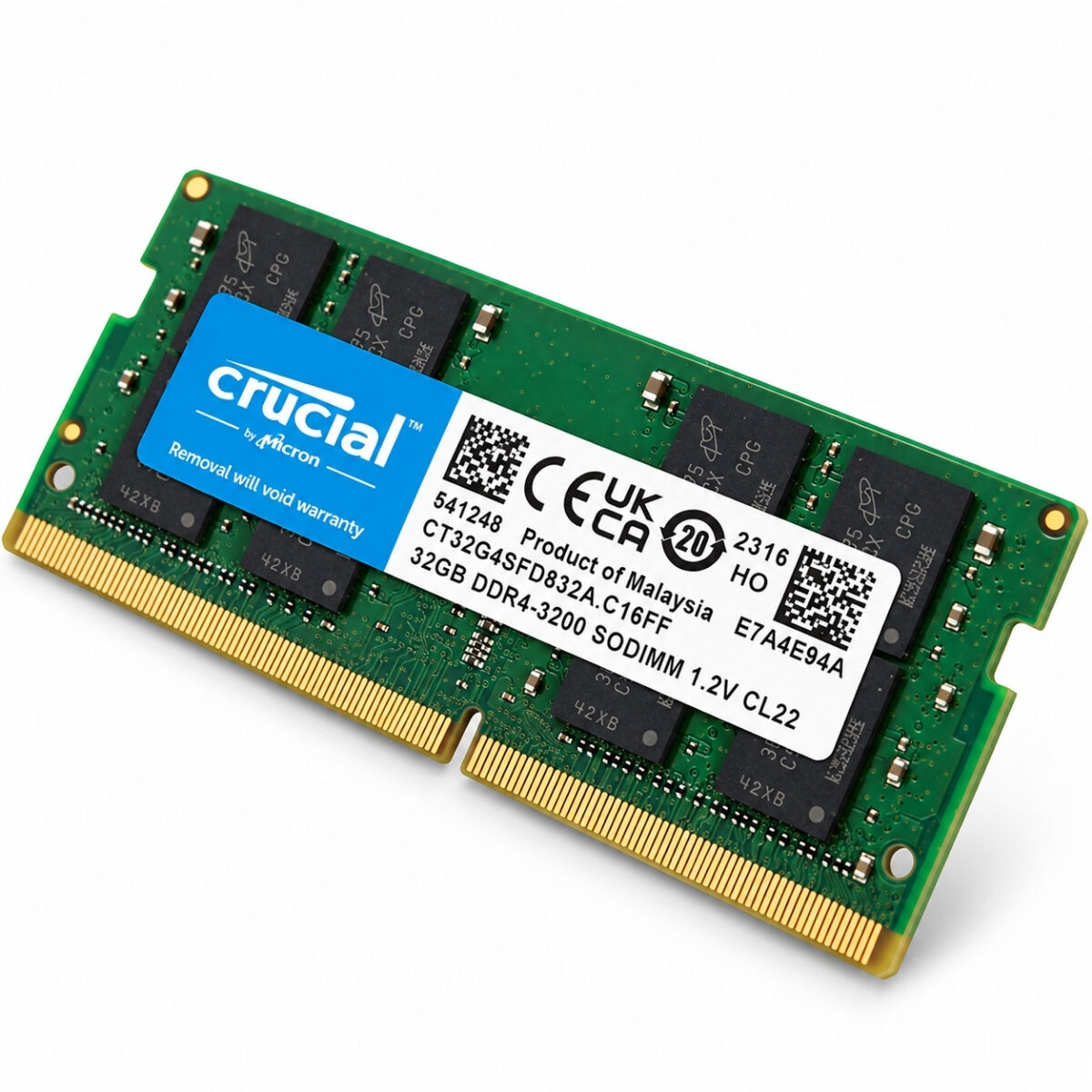 Crucial CT32G4SFD832A 32GB DDR4 3200MHz CL22 SODIMM Notebook RAM