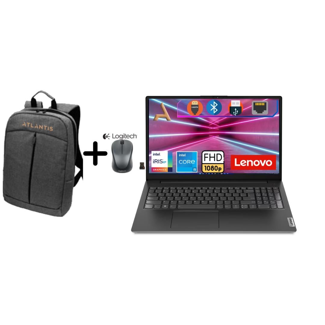 Lenovo V15 G3 I5-1235U 8GB 128GB SSD+1TB HDD FDos 15.6'' FHD Notebook 82TT00A5TX0385+Mouse+Çanta