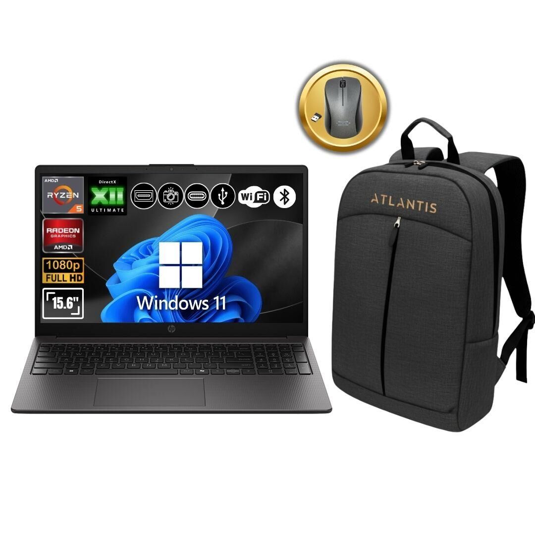 HP 255R G10 AMD Ryzen 5-7535U 8GB Ram 2TB SSD 15.6'' W11Pro Notebook D30M3ET ATL72 Çanta&Mouse Hediye