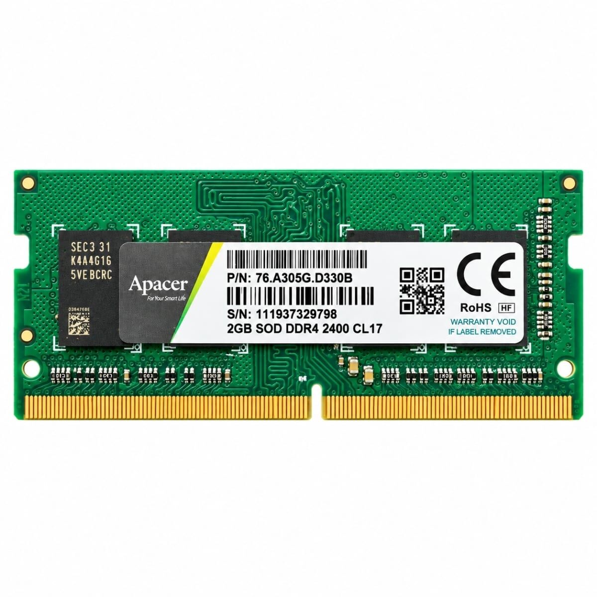 Apacer 2GB DDR4 2400MHz CL17 SO-DIMM 76.A305G.D330B Notebook Laptop RAM