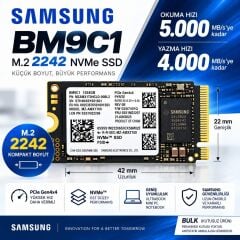 Samsung BM9C1 1TB M.2 2242 NVMe PCIe Gen4x4 SSD MZAMX1T0HCLD-00BL2